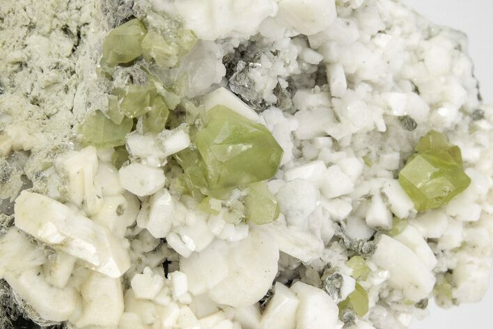 Green Titanite (Sphene), Pericline & Muscovite - Pakistan #209287